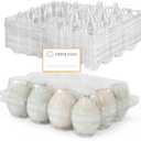 50 Pack Large Plastic Egg Cartons - 1 Dozen Clear Duck Egg Tray - Reusable Egg Storage Holder for Refrigerator, Family Pasture, Duck Farm, Market Display