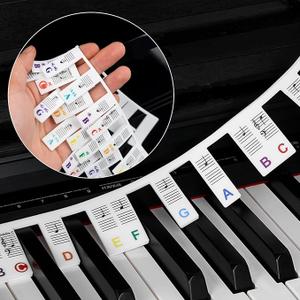 Removable Piano Keyboard Note Labels, 88 Keys for Beginners Note Guides, Made of Silicone, No Need Stickers, Reusable