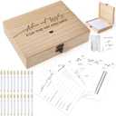 Silipull Bridal Shower Games Set for 50 Guests Includes Bingo, He Said She Said, Scramble, Would She Rather, Advice and Wishes Wedding Games Double Sided with Wooden Box, 20 Pencils(Minimalist)
