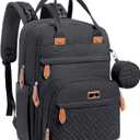 BabbleRoo Diaper Bag Backpack - Baby Essentials Travel Tote - Multi Function Water Resistant Diaper Bag, Travel Essentials Baby Bag with Changing Pad, Stroller Straps & Pacifier Case - Unisex, Black (26L)
