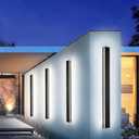 24in Modern Outdoor Lights Fixture,4.33in Wide Dimmable Exterior Wall Lights for Garage and Front Door,Long Outdoor Wall Sconce IP65 Waterproof,Black LED Outdoor Entrance Lighting