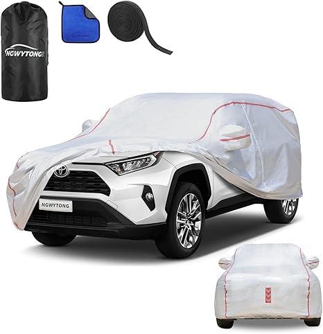 Car Cover Waterproof All Weather for Toyota Rav4 2006-2025,All-Around Fastening and 4 Upgrades, 30s Quick-Install for Car Cover, size : 17' in length