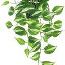 LuckyGreenery Artificial Devil's Ivy Golden Pothos Fake Plant,Hanging Potted Plants for Wall Home Patio Indoor Outdoor Decor(H 26in)
