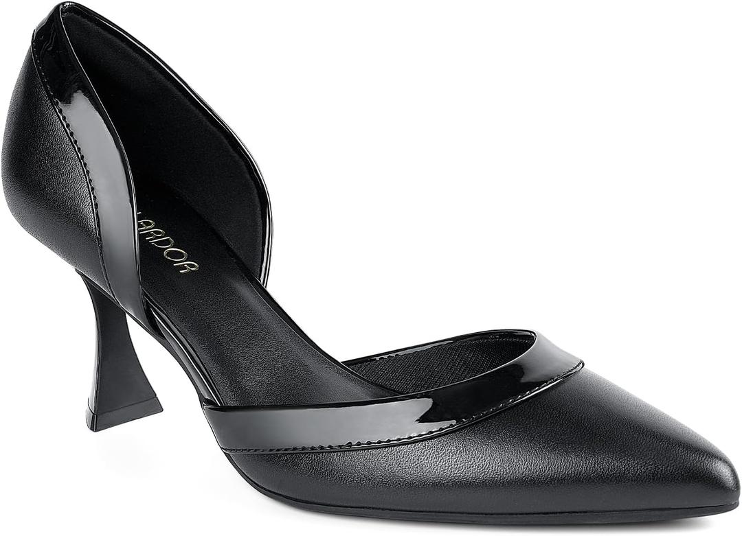JENN ARDOR Women's Pumps Low Heels Pointed Closed Toe Kitten Dress Shoes for Women Comfortable Stiletto Heeled Sandals Classic Wedding Party D'Orsay Work Pumps (9.5)