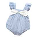 Ding Dong Baby Girl Summer Striped Triangle Romper 