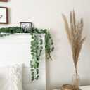 CQURE 8Pcs Eucalyptus Garland,Artificial Eucalyptus Leaves Table Greenery Garland Wreath Spring Vines for Wedding Party Table Bedroom Wall Room Decor