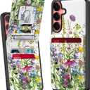 Bemal for Samsung Galaxy S25 Plus Wallet Case with Card Holder, Fashion Printed, RFID Blocking, PU Leather Kickstand, Magnetic Closure, Shockproof Phone Cover for Women Men, Blooming Floral