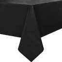 Romanstile 100% Waterproof PVC Tablecloth, Rectangle Oil Spill Proof Stain Resistant Vinyl Table Cloth, Wipe Clean Plastic Table Covers for Kitchen/Dining/Parties - 54 x 78 Inch, Black