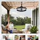 Conciseer Outdoor Ceiling Fan with Light for Patio, 20" Waterproof All-Weather Plug-in Hanging Fan, Smart APP/Remote Control, 3CCT Dimmable LED, Caged Design for Gazebo, Pergola, Porch, Medium