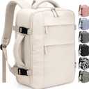 Pritent Travel Backpack for Women Man, Waterproof Personal Item Travel Bag Airline Approved Laptop Backpack Bookbag Weekender bags for Business,Travel, Work Fits 15.6 inch Laptop (Medium,Beige)