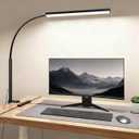 LED Desk Lamp with Clamp, Eye-Protection Clip on Desk Lamp, 5 Modes 10 Brightness Adjustment, 360Flexible Gooseneck Lamp for Home Office, Lamps with USB AdapterBlack (Plus.-Black)