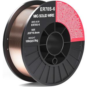 ER70S-6 .035-Inch on 10-Pound Spool Carbon Steel Mig Solid Strong ABS Plastic Spool Welding Wire For All Position Gas Welding (0.035-Inch10 LB)