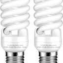 E26 Base 13W 2700K 900lm CFL Light Bulbs, T2 Spiral (60Watt Equivalent) Soft White Compact Fluorescent Light Bulbs, UL Approved, 120v 60Hz, Self Ballasted, Indoor Use (2 Pack)