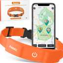 GPS Wireless Dog Fence with Free App, Electric Fence System with Training Collar, Portable Fence for Outdoor Use, Rechargeable Waterproof Flexible Collar, Adjustable for Large Medium Dogs (Orange)