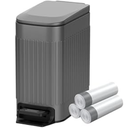 KUK Small Bathroom Trash Can with Lid, 6L/ 1.6 Gallon Stainless Steel Garbage Can with Removable Inner Bucket, Slim Step Pedal Trash Bins for Bedroom, Office (Gray)