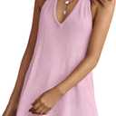 Panadila Womens Summer Two Piece Sets Beach Vacation Outfits Halter Neck Tank Top and Shorts Set Knit Lounge Clothes (Large, Light Pink)