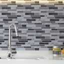 Art3d 12"x12" Peel and Stick Backsplash Tile for Kitchen, Marble Grey (6-Sheet)