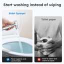 Arofa Handheld Toilet Bidet Sprayer for Toilet-Adjustable Water Pressure Control with Bidet Hose for Feminine Wash, Stainless Steel Brushed Nickel Bidet Faucet Cloth Diaper for Baby Wash