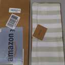 Solino Home Striped Table Runner 36 Inches - Sorrento Stripe, 100% Pure Linen Sage and White Small Table Runner 14 x 36 Inch Ideal for Dresser and Coffee Tables - Father's Day, Summer