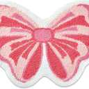 Pink Bow Tufted Bathroom Rug, Soft Plush Kawaii Girly Bath Room Mat, Non-Slip & Washable, Absorbent & Quick Dry Floor Door Mat Home Decor for Shower, Tub and Sink, 23.6"x35.4" (1'11" x 2'11" (Oval))