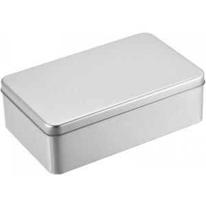 uxcell Metal Tin Box, 7.09" x 4.33" x 2.17" Rectangular Empty Tinplate Containers with Lids, Silver Tone, for Home Organizer, Candles, Gifts, Car Keys, Crafts Storage