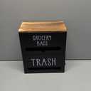 2 In 1 Trash Bag Dispenser, Double Wall Mounted, Wood Trash Bag Holder, Used In Kitchen, Garage, Laundry Room, Can Store Environmentally Friendly Food Bags And Garbage Bags (Black)