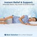 5 STARS UNITED Knee Pillow for Side Sleepers - Hip Pain Relief - Cooling Cover - Memory Foam Leg Cushion for Side Sleeping - Between Legs Pillow for Sciatica & Lower Back Pain, Arctic Gray