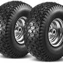 Soiiw 15x6.00-6 Tire and Wheel Front Tire for John Deere Craftsman Husqvarna Lawn Mower | 3" Centered Hub | Bore ID 3/4" | 400 lbs Capacity | Natural Rubber 4 Ply with Tube 2PCS