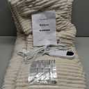 Bedsure GentleSoft Heated Blanket Throw - Soft Ribbed Flannel Electric Blanket, Heating with 4 Time Settings, 6 Heat Settings, and 3 hrs Timer Auto Shut Off, Gifts for Grandma (50x60 inches, Cream)