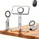 360Rotating for MagSafe Tripod Mount, Adjustable Aluminum Magnetic Foldable Cell Phone Stand Fits Vlog, Gym, Travel Essentials Accessories