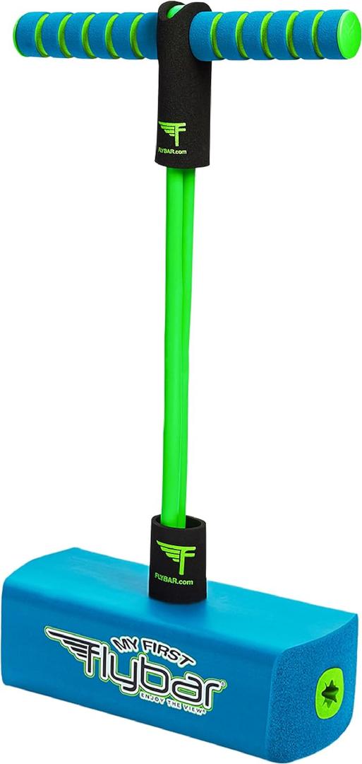 Flybar My First Foam Pogo Jumper for Kids Fun and Safe Pogo Stick for Toddlers, Durable Foam and Bungee Jumper for Ages 3 and up, Supports up to 250lbs (Blue)