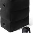 Sunany Inflatable Foot Rest Pillow , Adults Airplane Travel Pillow-Adjustable Height Cushions, for Kids to Sleep While Traveling, Suitable for Office, Home and Any Travel Black (1 Pack)