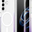 OOK Phone Case for Samsung Galaxy Z Fold 7 (Wireless Charging Compatible) Soft TPU + Hard PC Anti-Scratch Reinforced Corners Shockproof Protection Anti-Yellowing Clear Case for Women Men - Purple