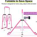 Safly Fun Foldable Gymnastics Bar for Kids, Adjustable 35"-51", Sturdy 145 lbs Capacity, Easy-to-Assemble, Gymnastics Equipment for Kids for Indoor/Outdoor Training