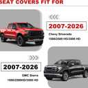 AOMSAZTO Silverado seat Covers Custom Fit Chevy Silverado GMC Sierra 2007-2025 2026 1500 2500hd 3500hd Truck Waterproof Seat Protector(5 Seats,Black)