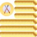 100PCS Round Paper Placemats, 13" Disposable Paper Placemats for Dining Table, Mirrored Gold Table Mats for Dining Wedding Table Decoration Home Banquet New Years Festive Party Birthday Holiday