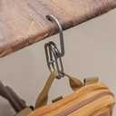 sayram ST6 Titanium Purse Hook for Table, Carabiner Hook for Outdoor, Lightweight Titanium Purse Hanger for Desk, Backpack Carabiner Clip (Polished)