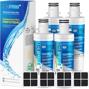 ICEPURE ADQ747935 Replacement for LG LT1000P MDJ64844601, Kenmore Elite 9980, LT1000P PC PCS, LT1000, ADQ74793501 ADQ74793502 ADQ74793504 Refrigerator Water and LT120F ADQ73334008 Air Filter, 4Combo