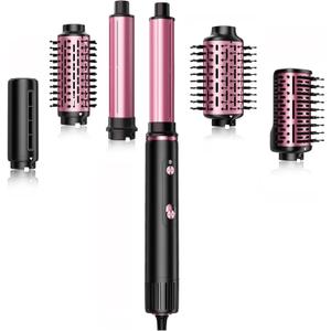 SKIMI 110,000 RPM Brushless Motor Hair Dryer Brush - 5 Muti-Styler for Fast Drying, Curling, Volumizing & Straightening | High-Speed Hot Air Brush for All Hair Types (Black & Blush Red) SKIMI 110,000 RPM Brushless Motor Hair Dryer Brush - 5 Muti-Styler for Fast Drying, Curling, Volumizing & Straightening | High-Speed Hot Air Brush for All Hair Types (Black & Blush Red)
