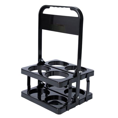 AIYoo Portable Drink Carrier,Reusable Beer Bottle Coffee Cup Holder,Beer Bottle Drink Caddy for Delivery,4 Holes Cup Holders with Handle for Catering Restaurant Travel Car,Black