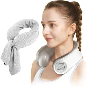 samply Reusable Ice Packs for Neck and Shoulder, Cold Compress, Relief of Pain, Swelling, Sprains, Office Pressure, Wearable Neck Cooler Towels of Cooling Wraps for Hot Weather,Dark Grey