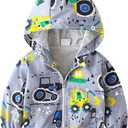 FYMNSI Toddler Baby Boys Girls Hooded Jacket Windbreaker Lightweight Dinosaur Print Coat Autumn Long Sleeve Windproof Outwear, Size 120