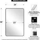 ANDY STAR Chrome Mirrors for Bathroom, 24x36 Rounded Rectangle Mirror, Chrome Bathroom Vanity Mirror, SUS304-Anti-Rust, Wall-Mounted Horizontal/Vertical 1 Deep