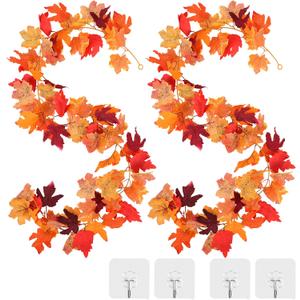 Fall Garland, 2 Pcs 5.7 Ft Fall Leaves Garland, Falls Leaf Garlands, Falls Decor Garlands, Autumn Decor, Thanksgiving Decorations for Home
