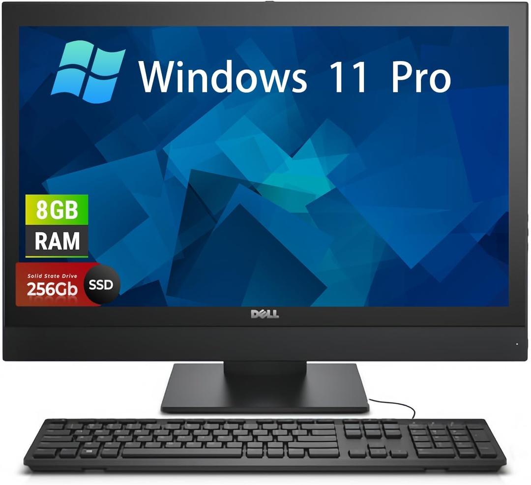 Dell OptiPlex 5250 All-in-One Desktop Computer | Windows 11 Pro | 21.5" (1920x1080) Display | Intel G4560 | 8GB RAM | 256GB SSD | Keyboard | Mouse | WiFi |NO CAM