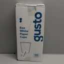 GUSTO White Paper Cups [8 oz - 100 Count] Disposable Coffee Cup for Hot Drinks  Sturdy & Eco-Friendly  Paper Cups for Tea, Cocoa & More  (Formerly Comfy Package)