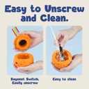 2 x Dog Toys, Orange Scented Interactive Dog Chew Toys, Reduces Anxiety, Easy to Clean, Treat Dispensing, Outdoor Use, Adult Dogs, Large Breed, Natural Rubber, 1 Count