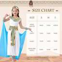 Cleopatra Costume Kids Girls: Egyptian Costume Kids - Cleopatra Dress with Accessories for Halloween Carnival Cosplay (Large, White)