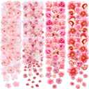 Geosar 120 Pcs Artificial Flowers Bulk Mini Silk Flower for Crafts Fake Small Flowers Heads Floral Arrangement Decor for Spring DIY Wreath Wedding Bouquet Decoration(Pink,Cozy Style)