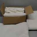 6-Pack Large Canvas Comforter Storage Bags Closet Organizer for Clothes Sweater Clothes Organizer with Dual Zipper Three Carrying Handles for Blanket Closet Storage Container (Natural color)